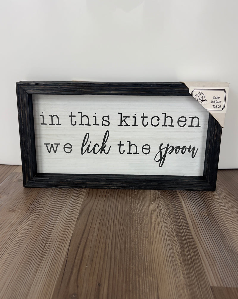Kitchen Lick Spoon Wood Wall Decor