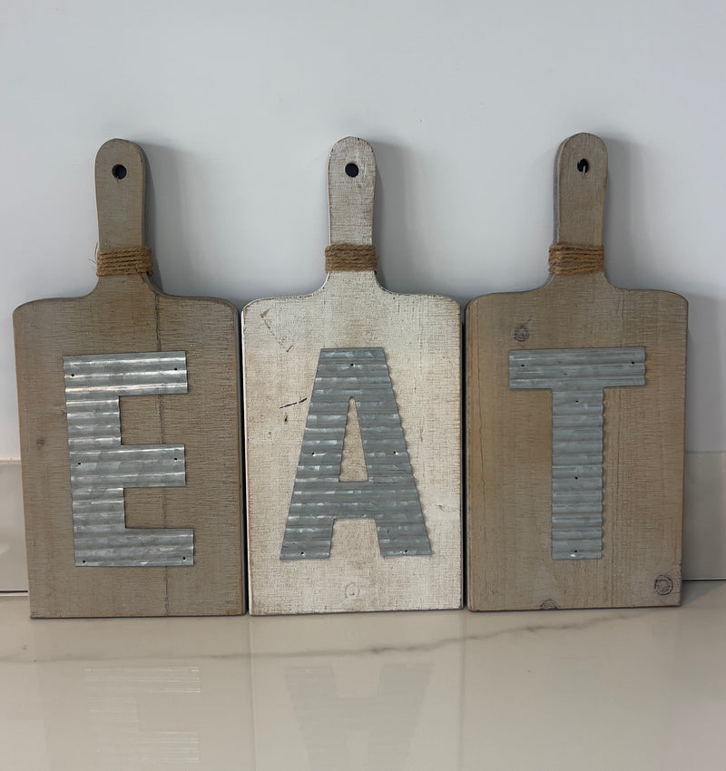 EAT Wood Kitchen Sign