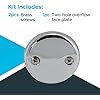 Two-Hole Bathtub Overflow Face Plate with Brass Screws (Chrome)