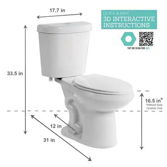 Single Flush Elongated Toilet (White)