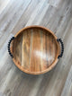 Wooden Black Beaded Tray (Medium)