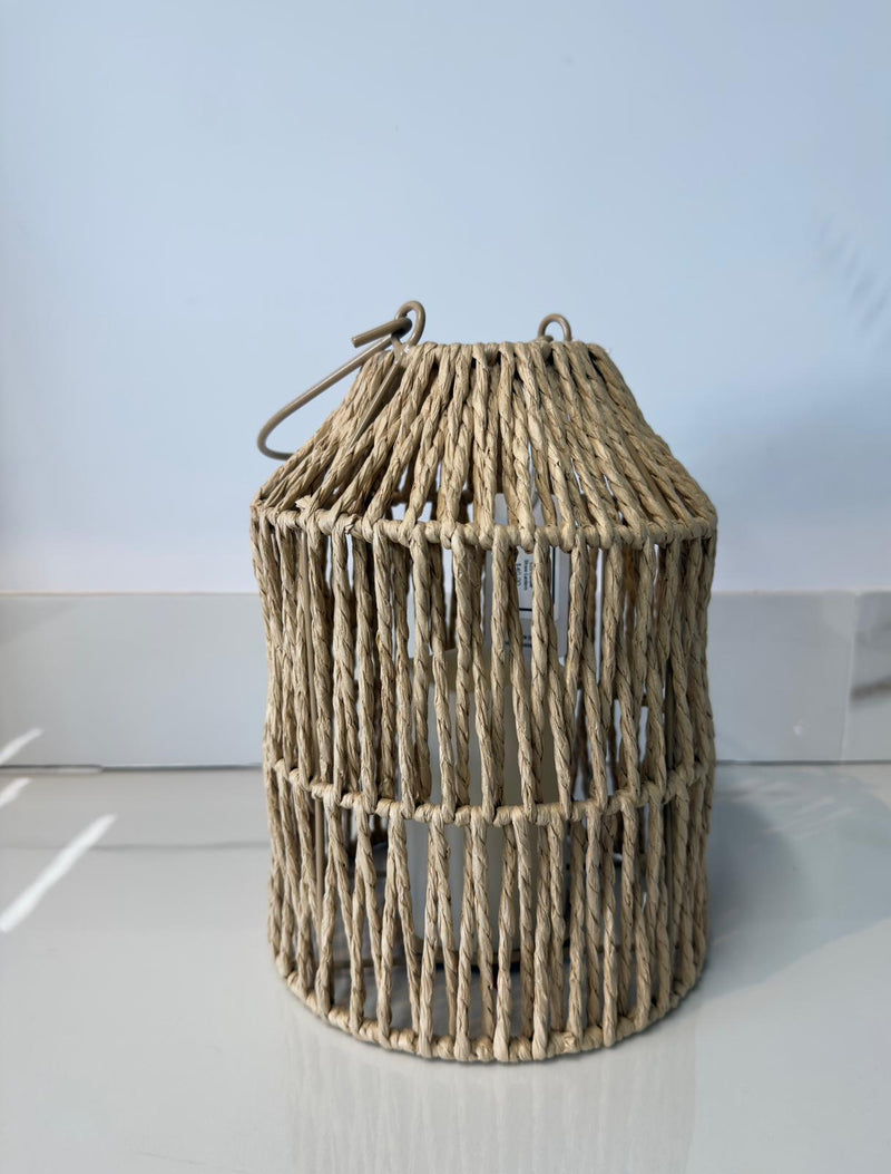 LED Candle Straw Lantern