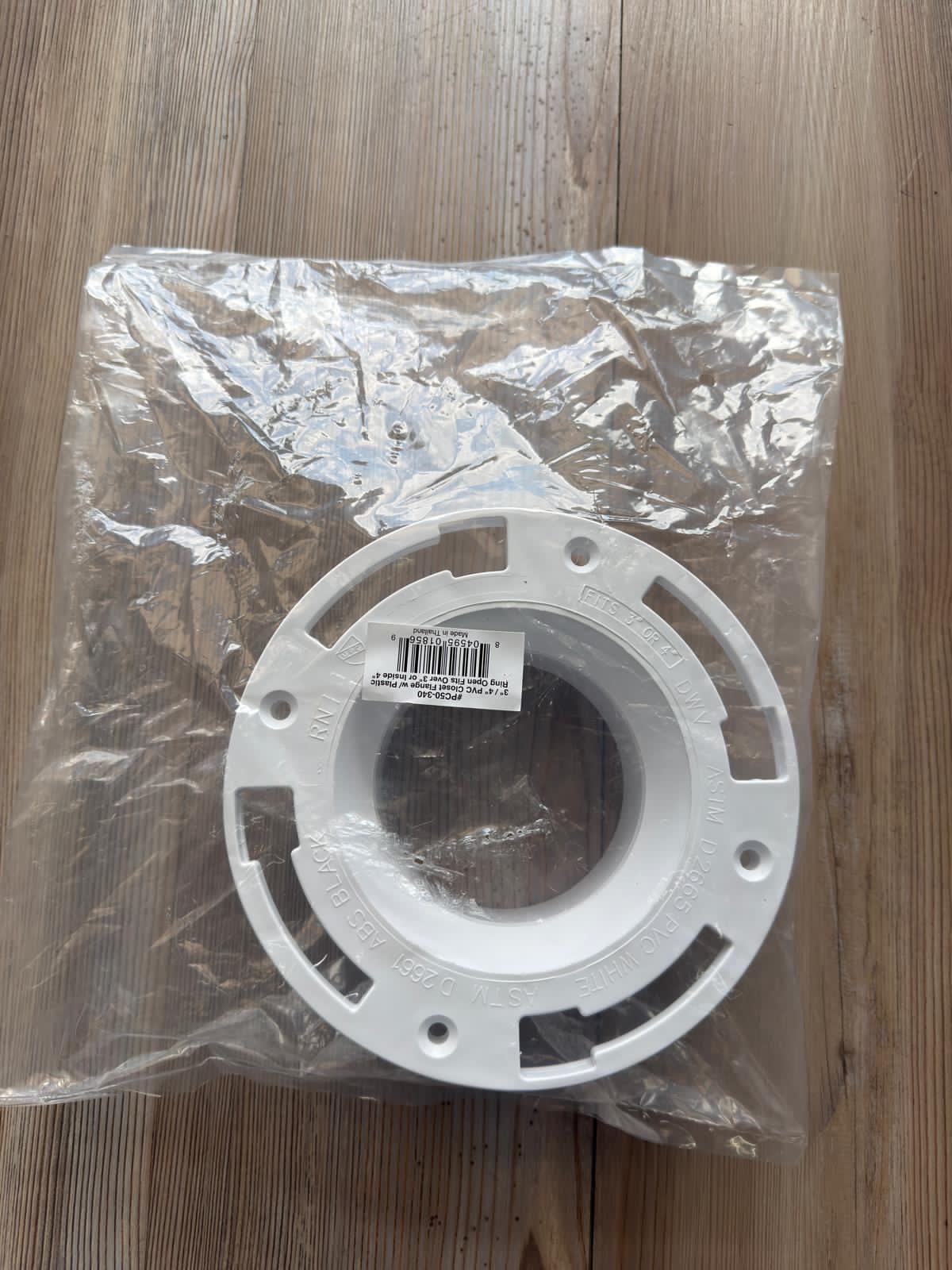 EVERFLOW 3"/4" PVC Closet Flange with Plastic Ring Open (PC50-430) Fits Over 3" or Inside 4"