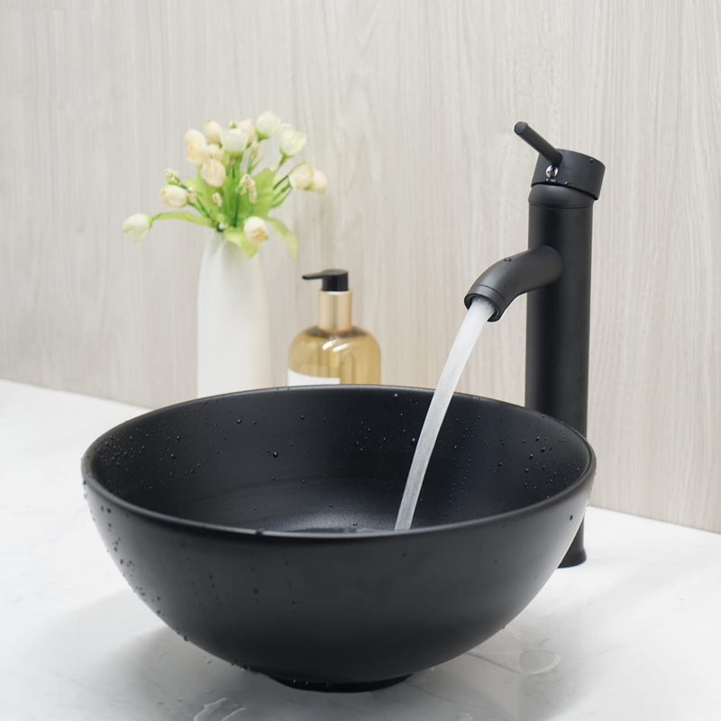 Matte Black Round Vessel Sink 13*13