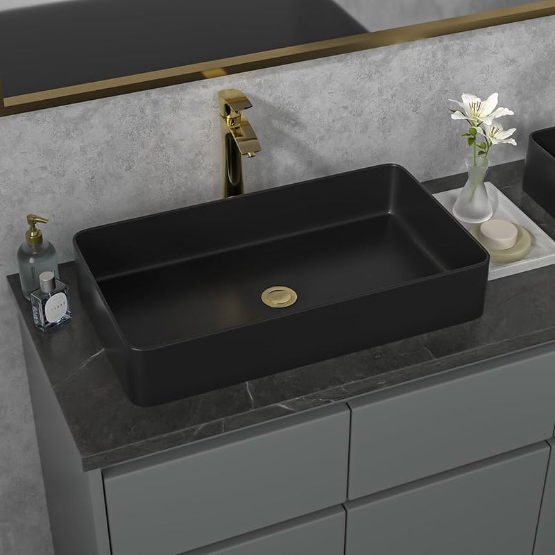 Sarlai Black Vessel Rectangular Sink