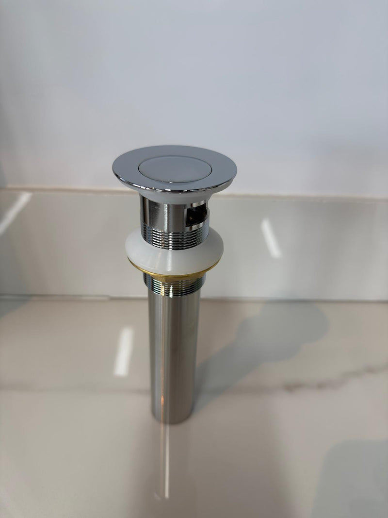 EVERFLOW Raven One Touch Pop-Up Drain For Vessels with Overflow (Chrome Plated - 30-06CP)