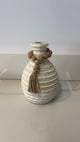 Lg Beaded Cream Vase