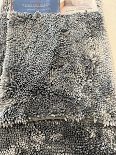 Chenille 2Pc Bath Set Gray