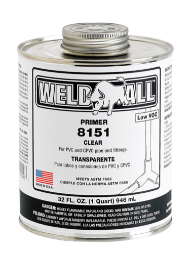 WELD ALL CLEAR PRIMER (8151) | 1 QT 32 OZ (OATEY 30805)