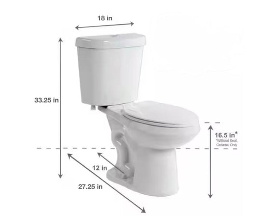 Glacier Bay Pro Series Dual Flush RoundToilet (White)