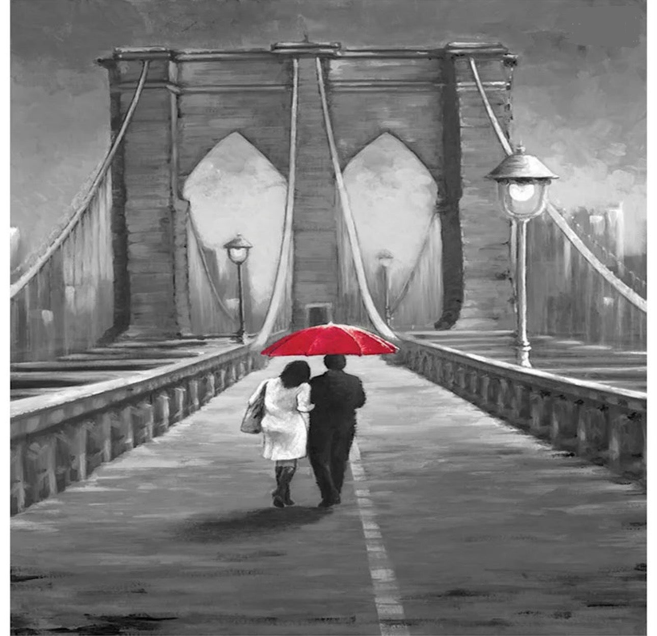 Black and White Bridge Canvas