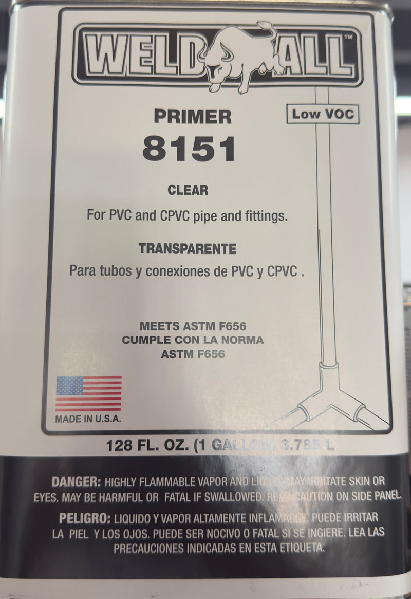 WELD ALL CLEAR PRIMER (8151) | 1 GAL (OATEY 30766)