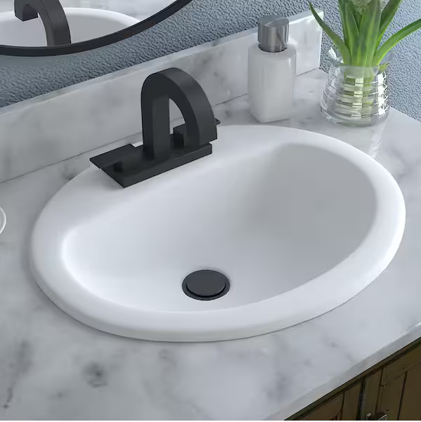 Aragon Self-Rimming Drop-In Sink - White