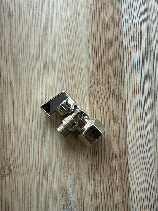 EVERFLOW 1/2" FIP X 3/8" OD COMP 1/4" TURN ANGLE VALVE (Chrome Plated) (81112C-NL)