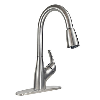 AQUA PLUMB - Pull Down Kitchen Faucet w/Dual Spray-Stainless Steel Finish Chrome