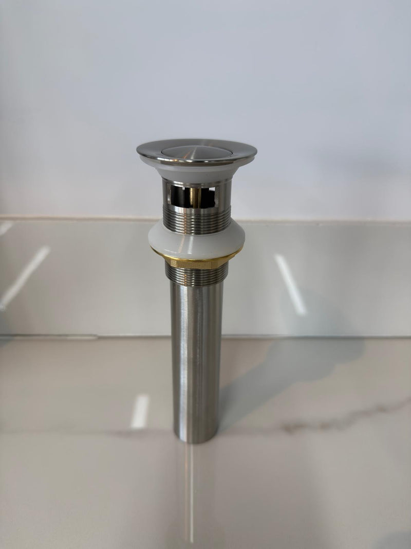 EVERFLOW Raven One Touch Pop-Up Drain For Vessels with Overflow (Brushed Nickel - 30-06N)