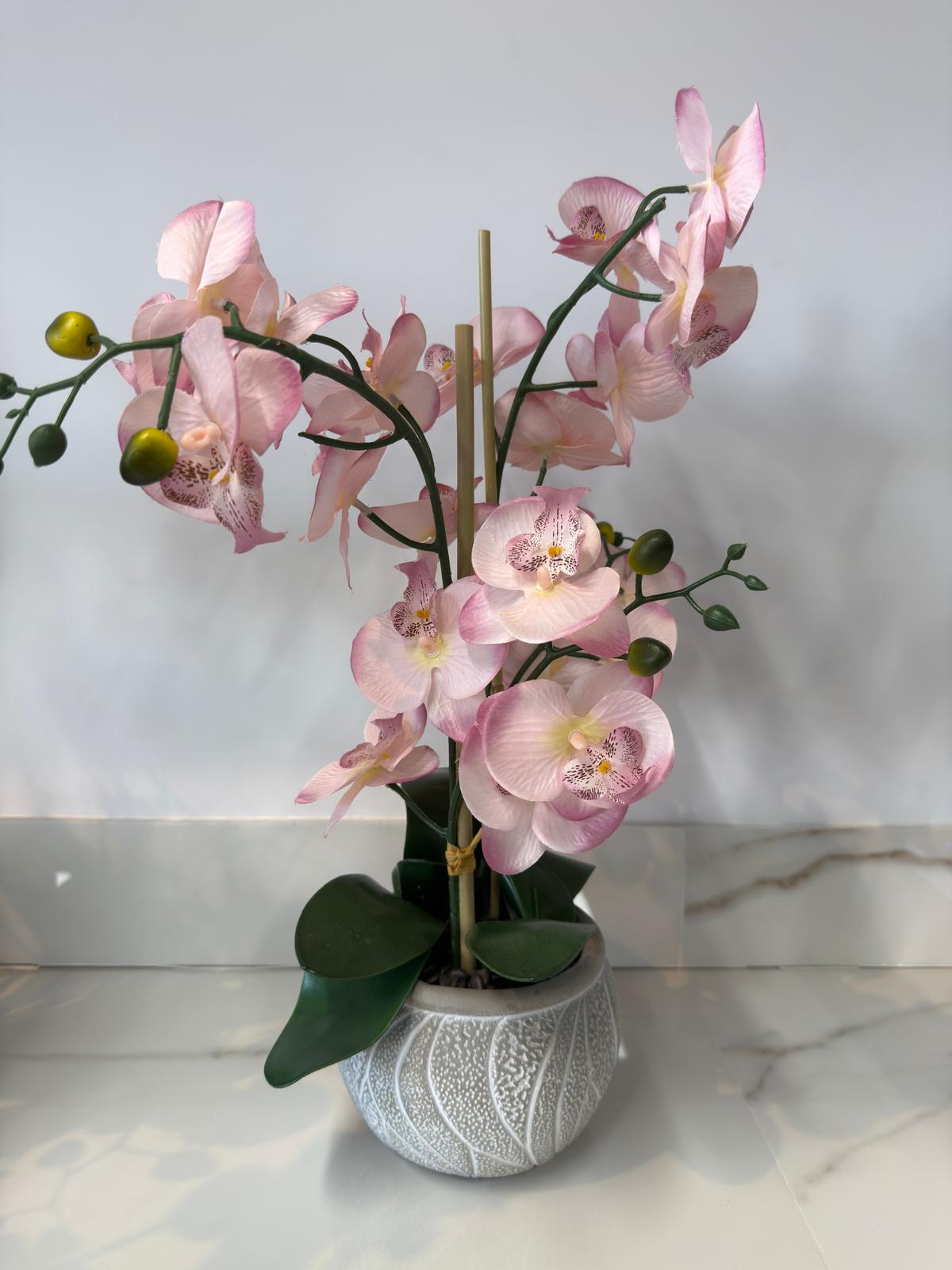 Pink Orchid Sone Vase