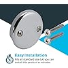 Two-Hole Bathtub Overflow Face Plate with Brass Screws (Chrome)