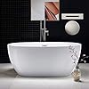 Freestanding White Acylic Soaking Bathtub