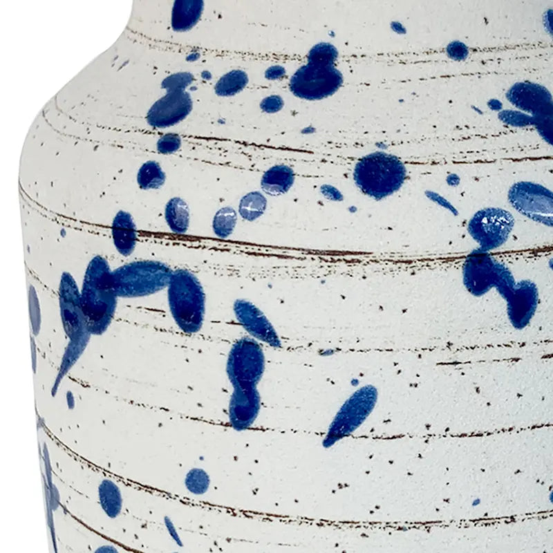 Blue Speckled Ceramic Vase 5"