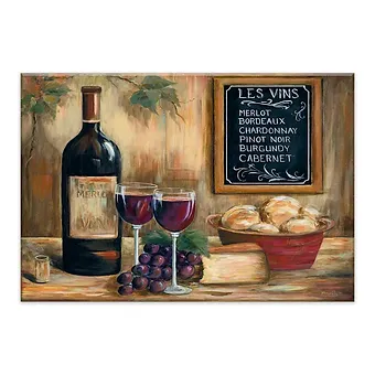 Wine Les Vins Canvas