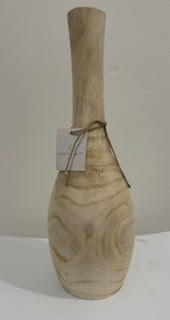 Hand and earth Tall Wood Vase